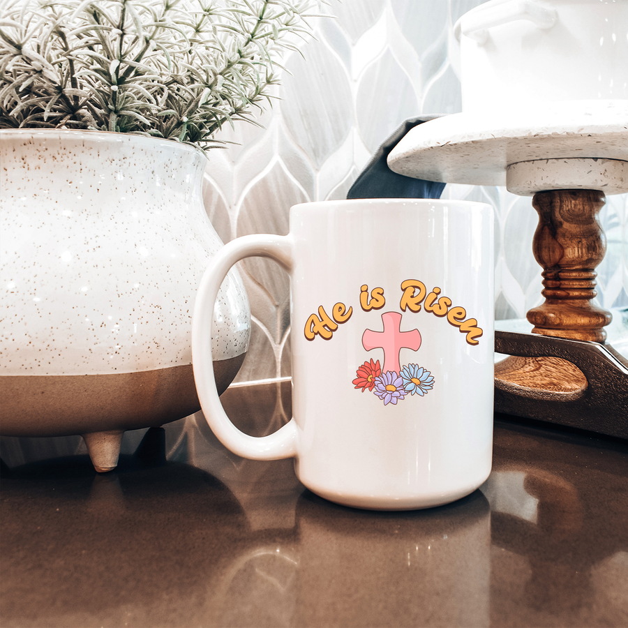 He is Risen Cross 15oz Mug