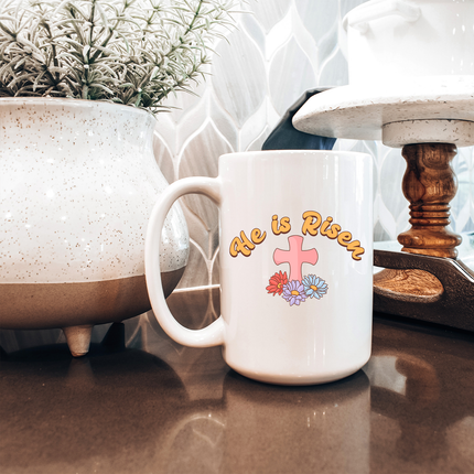 He is Risen Cross 15oz Mug