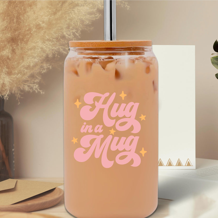 Hug in a Mug Glass Can Tumbler