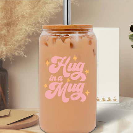 Hug in a Mug Glass Can Tumbler