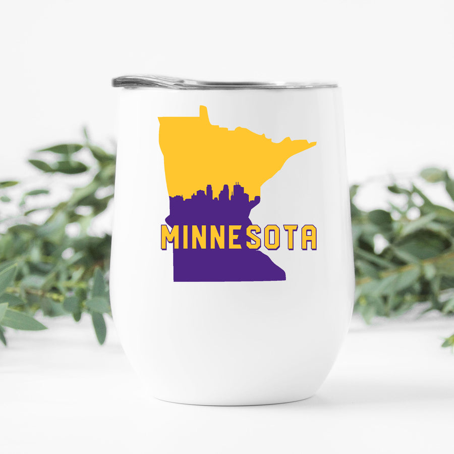 Minnesota Skyline Wine Tumbler