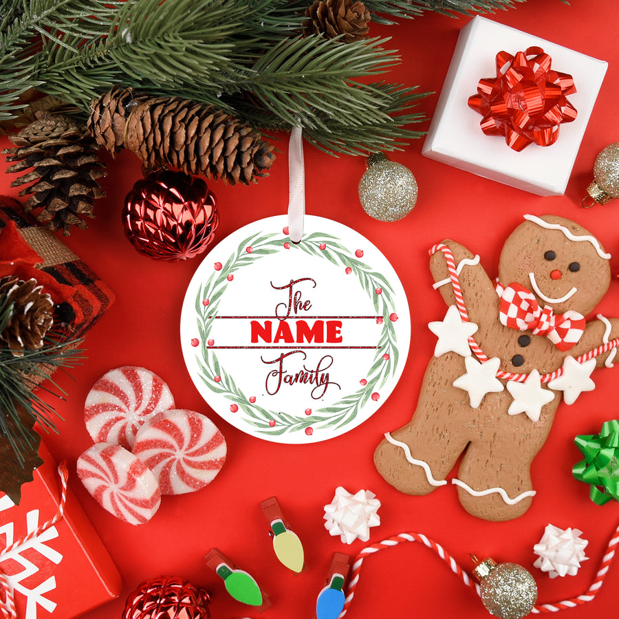 Custom Wreath Family - Holiday Ornament