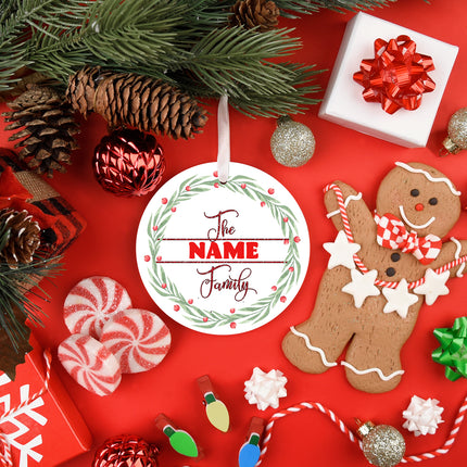 Custom Wreath Family - Holiday Ornament