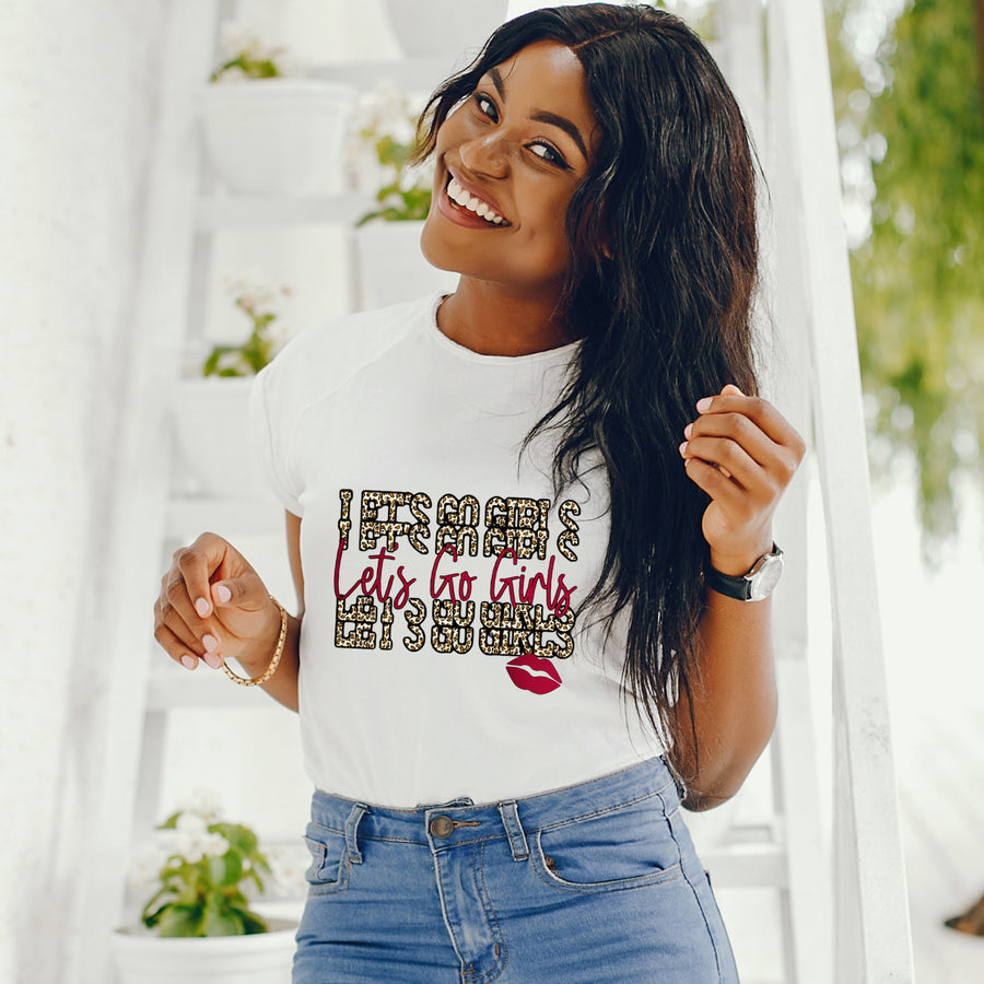 Lets Go Girls Leopard Kiss Unisex T-shirt
