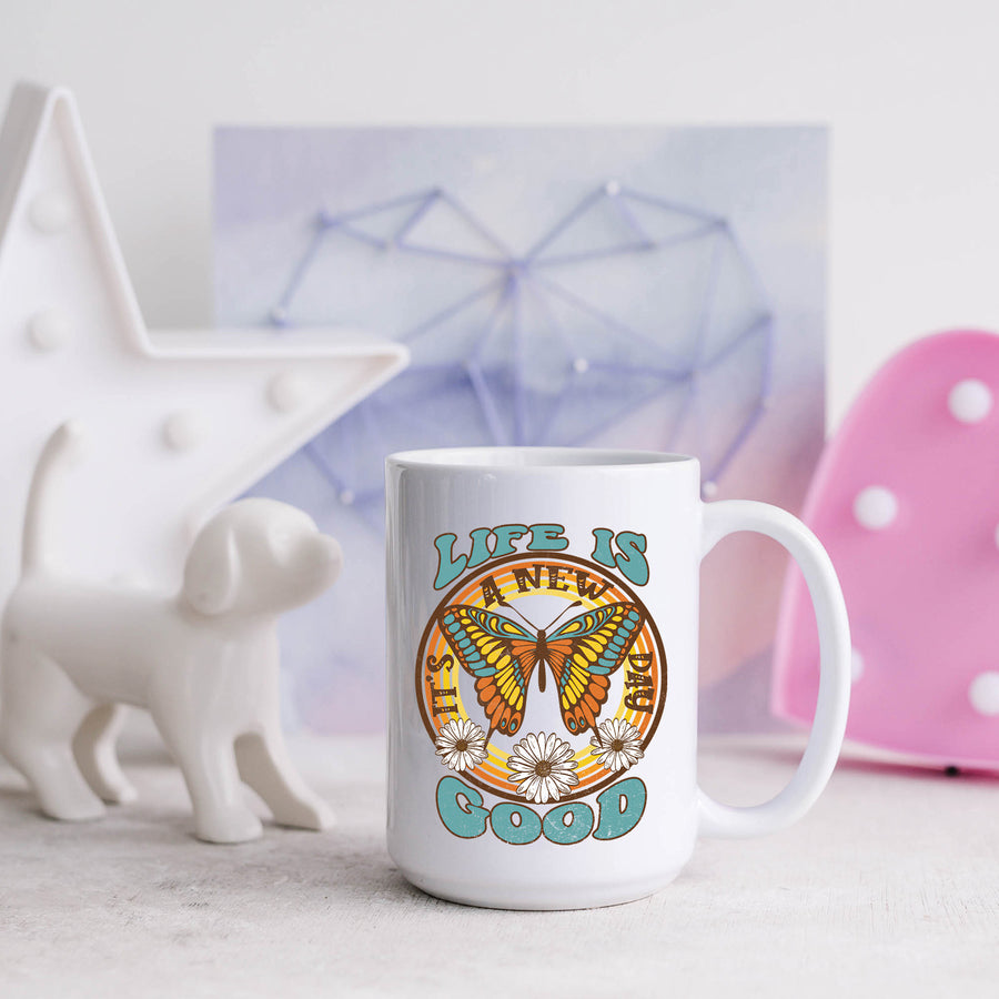 Life Is Good Butterfly 15oz Mug