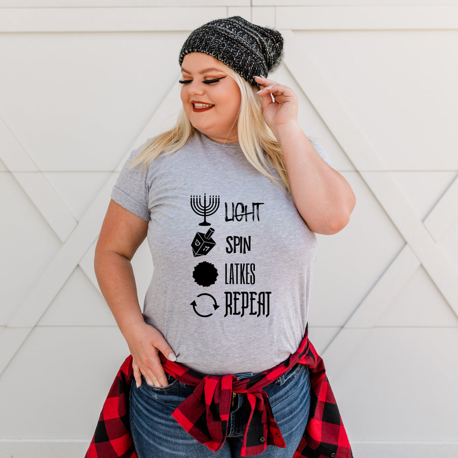 Light Spin Latkes Repeat Unisex T-shirt