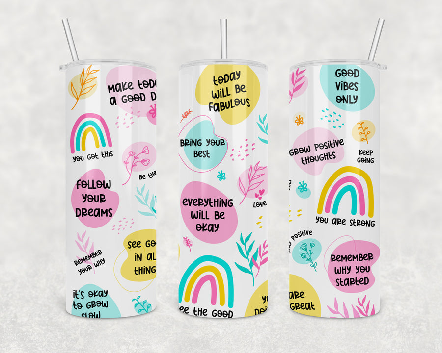Love Yourself Affirmations 20oz Skinny Tumbler