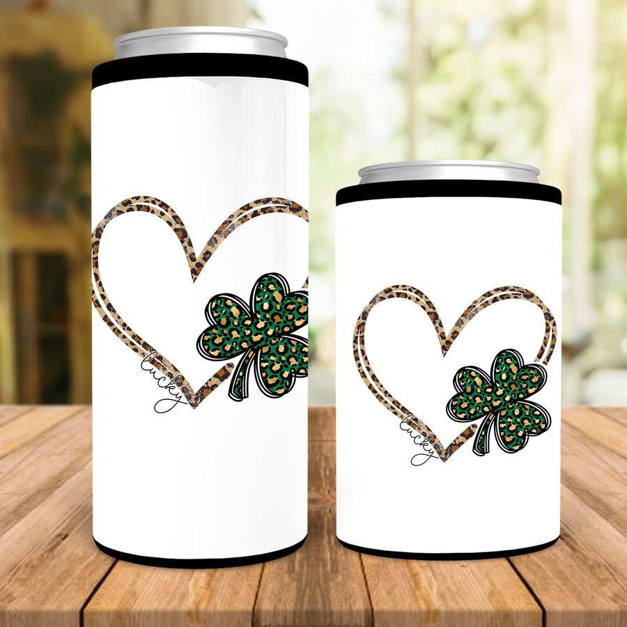 Lucky Leopard Heart Can Cooler