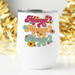 Mama Retro Flowers Wine Tumbler