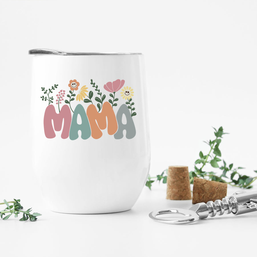 Mama Wildflowers Wine Tumbler