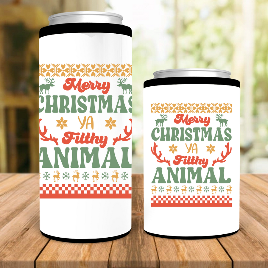 Merry Christmas Ya Filthy Animal Can Cooler