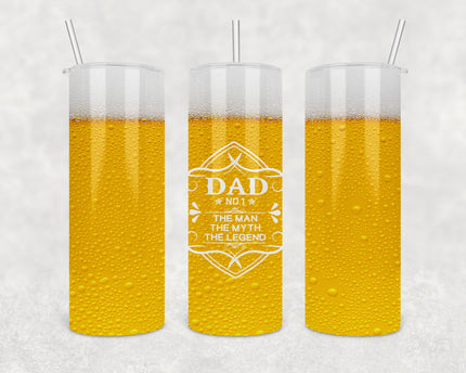 Number One Dad Beer 20oz Skinny Tumbler