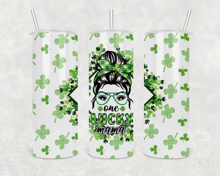 One Lucky Mama Clovers 20oz Skinny Tumbler