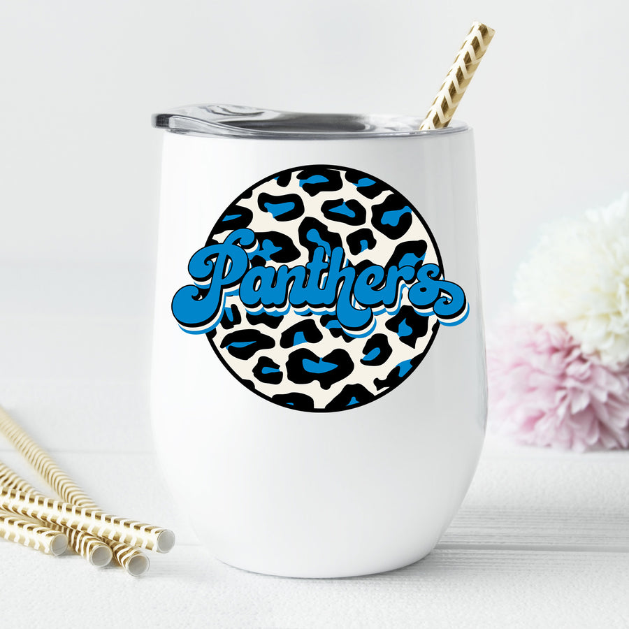 Panthers Leopard Circle Wine Tumbler