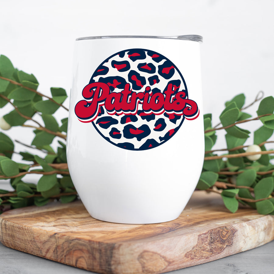 Patriots Leopard Circle Wine Tumbler