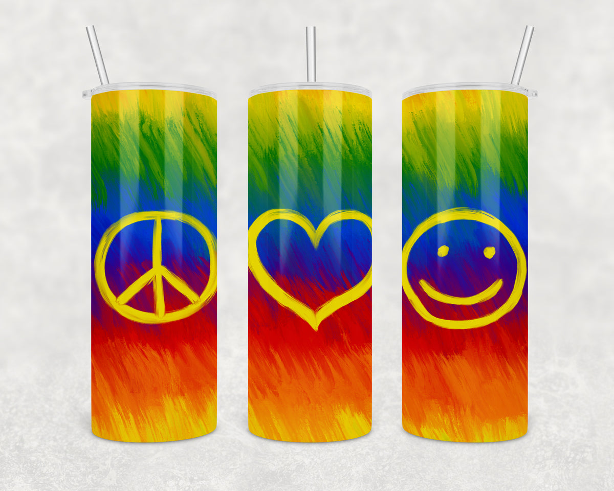 Peace Love Smile Skinny Tumbler