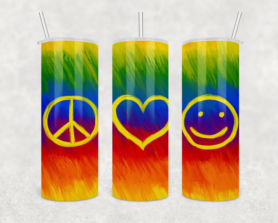 Peace Love Smile Skinny Tumbler