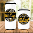 Pittsburgh Distressed Leopard Circle Can Cooler