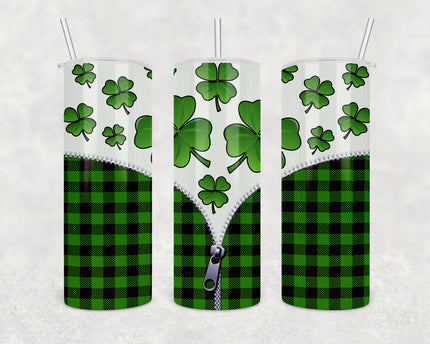 Plaid Zipped Clover 20oz Skinny Tumbler