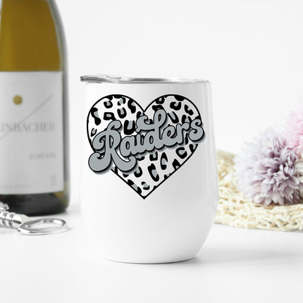 Raiders Leopard Heart Wine Tumbler