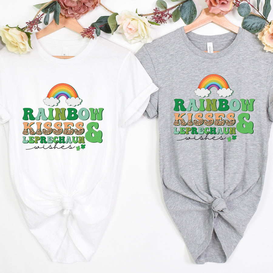 Rainbow Kisses and Leprechaun Wishes Unisex T-shirt