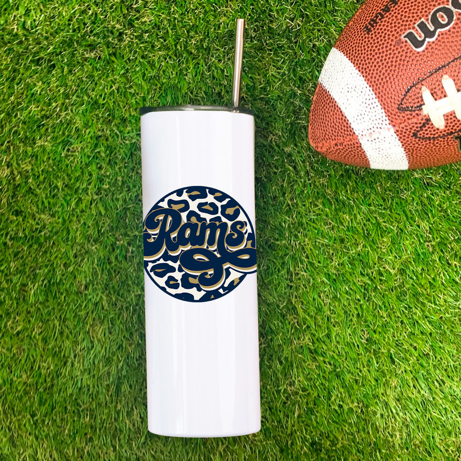 Rams Leopard Circle Skinny Tumbler