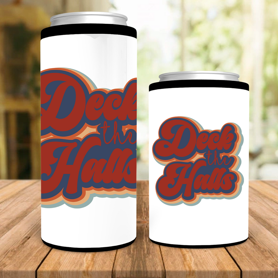 Retro Deck the Halls Can Cooler