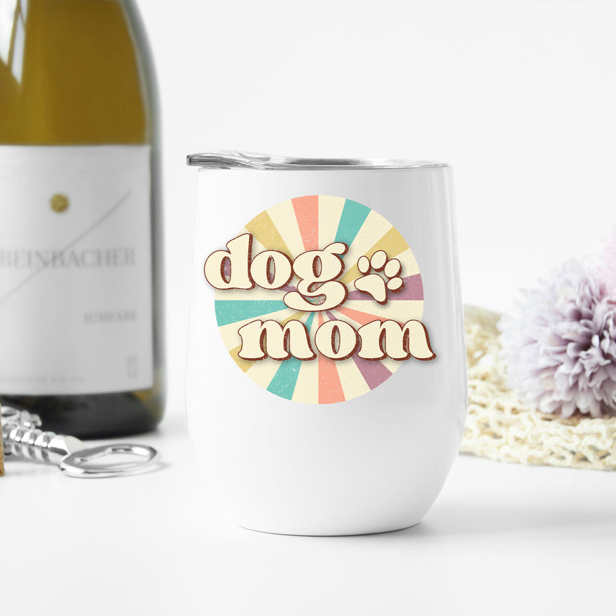 Retro Dog Mom Wine Tumbler