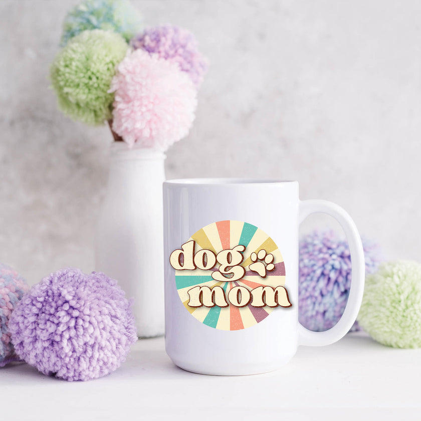 Retro Dog Mom 15oz Mug