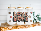 Retro Love More Glass Can Tumbler