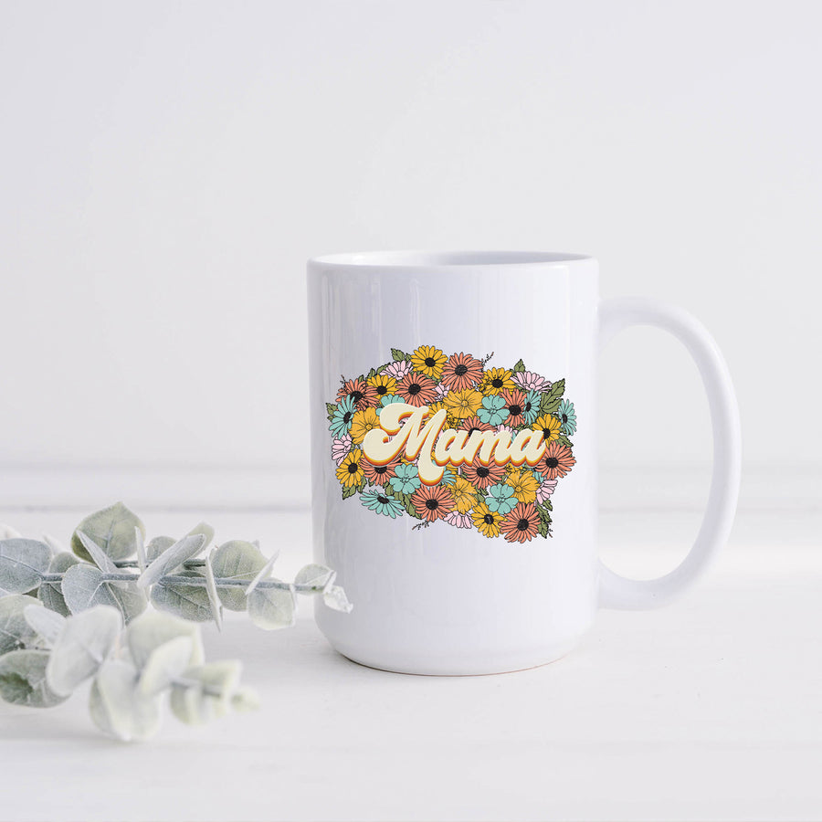 Retro Wildflowers Mama 15oz Mug