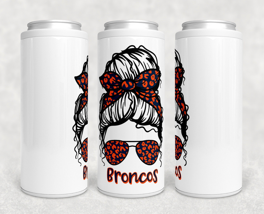 Broncos Messy Bun Skinny Can Cooler - Denver