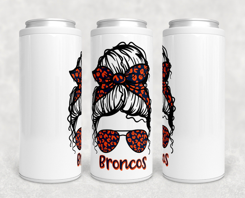 Broncos Messy Bun Skinny Can Cooler - Denver