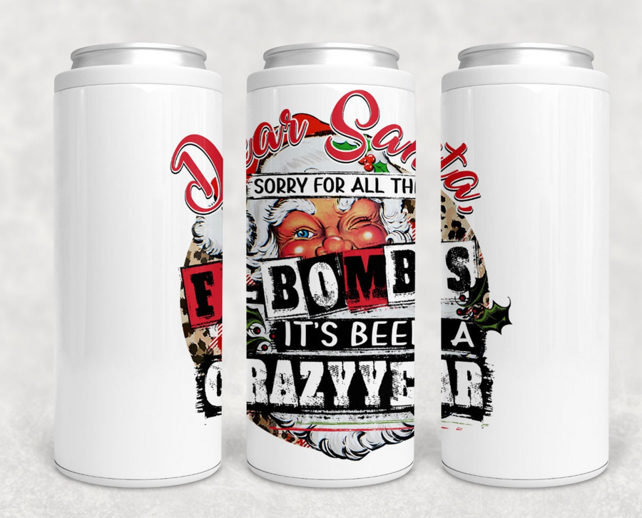 Dear Santa Skinny Can Cooler- Christmas