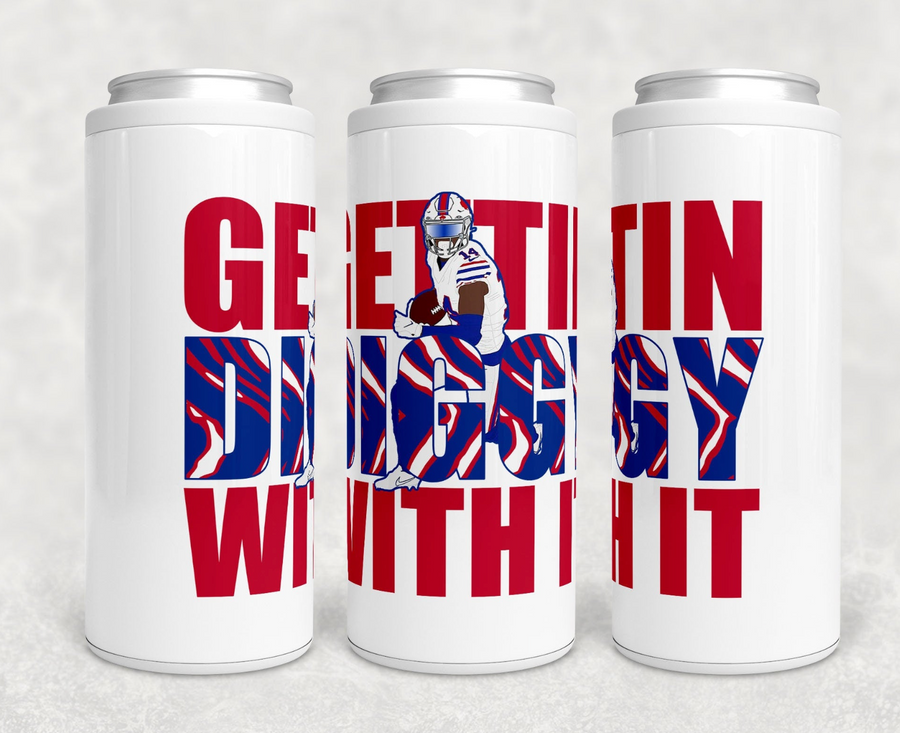 Gettin Diggy With It Skinny Can Cooler - Bills