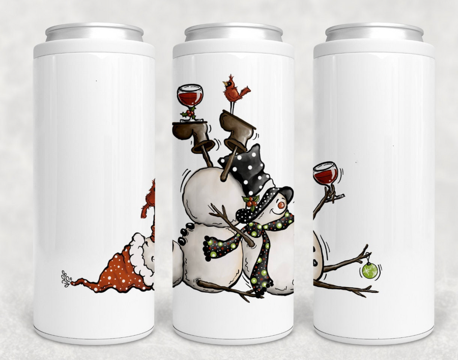 Tipsy Snowmen Skinny Can Cooler