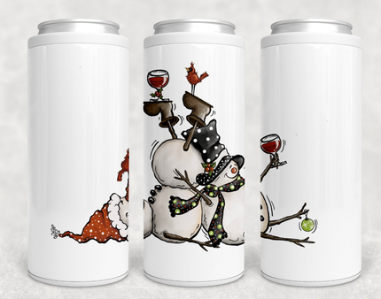 Tipsy Snowmen Skinny Can Cooler