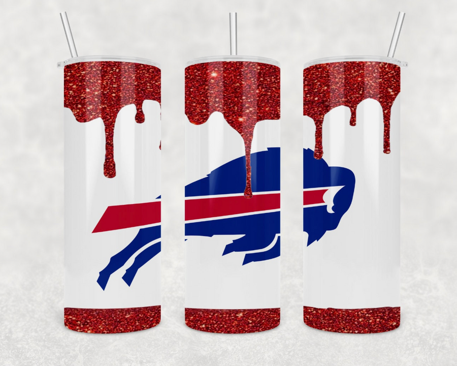 Buffalo Glitter Print 20 oz Skinny Tumbler