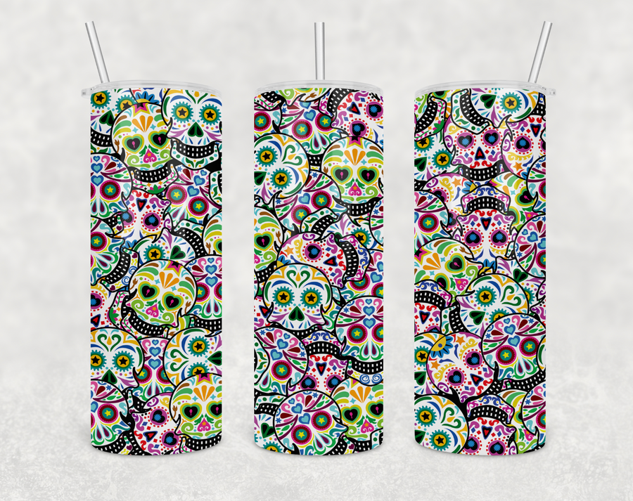 Sugar Skull 20oz Skinny Tumbler