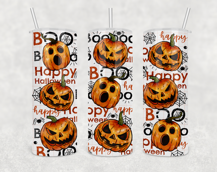 Happy Halloween Pumpkins 20oz Skinny Tumbler