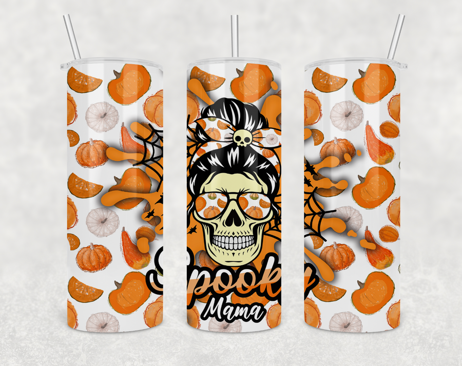 Pumpkin Spooky Mama 20oz Skinny Tumbler
