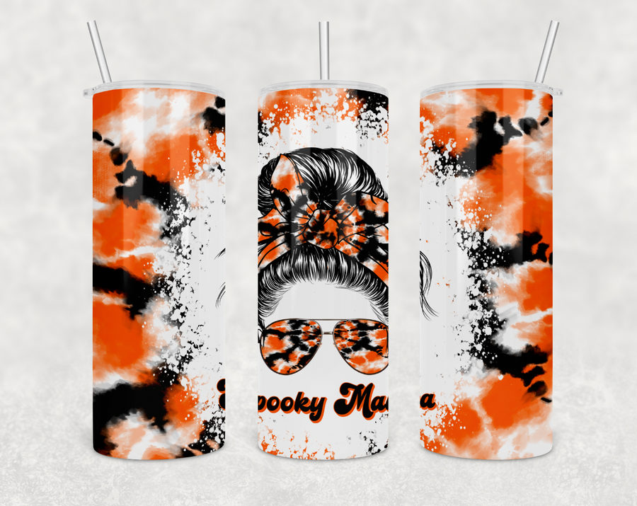Tie Dye Spooky Mama 20oz Skinny Tumbler