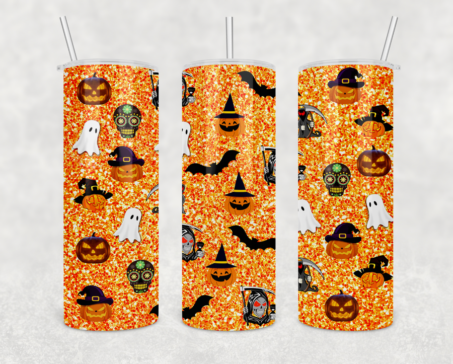 Glitter Halloween 20oz Skinny Tumbler