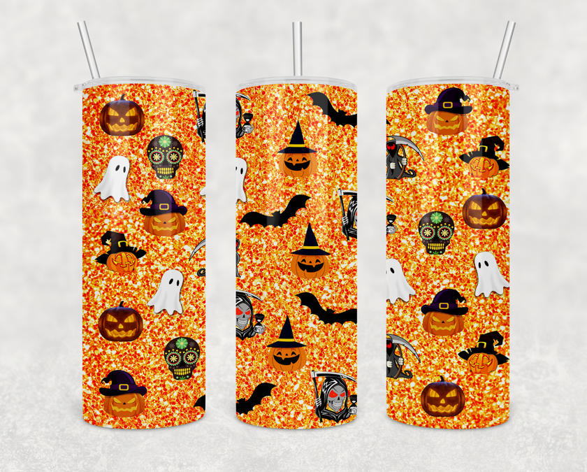 Glitter Halloween 20oz Skinny Tumbler