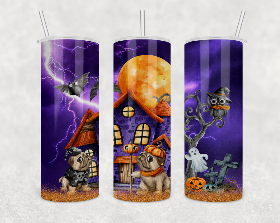 Cute Puppy Halloween 20oz Skinny Tumbler