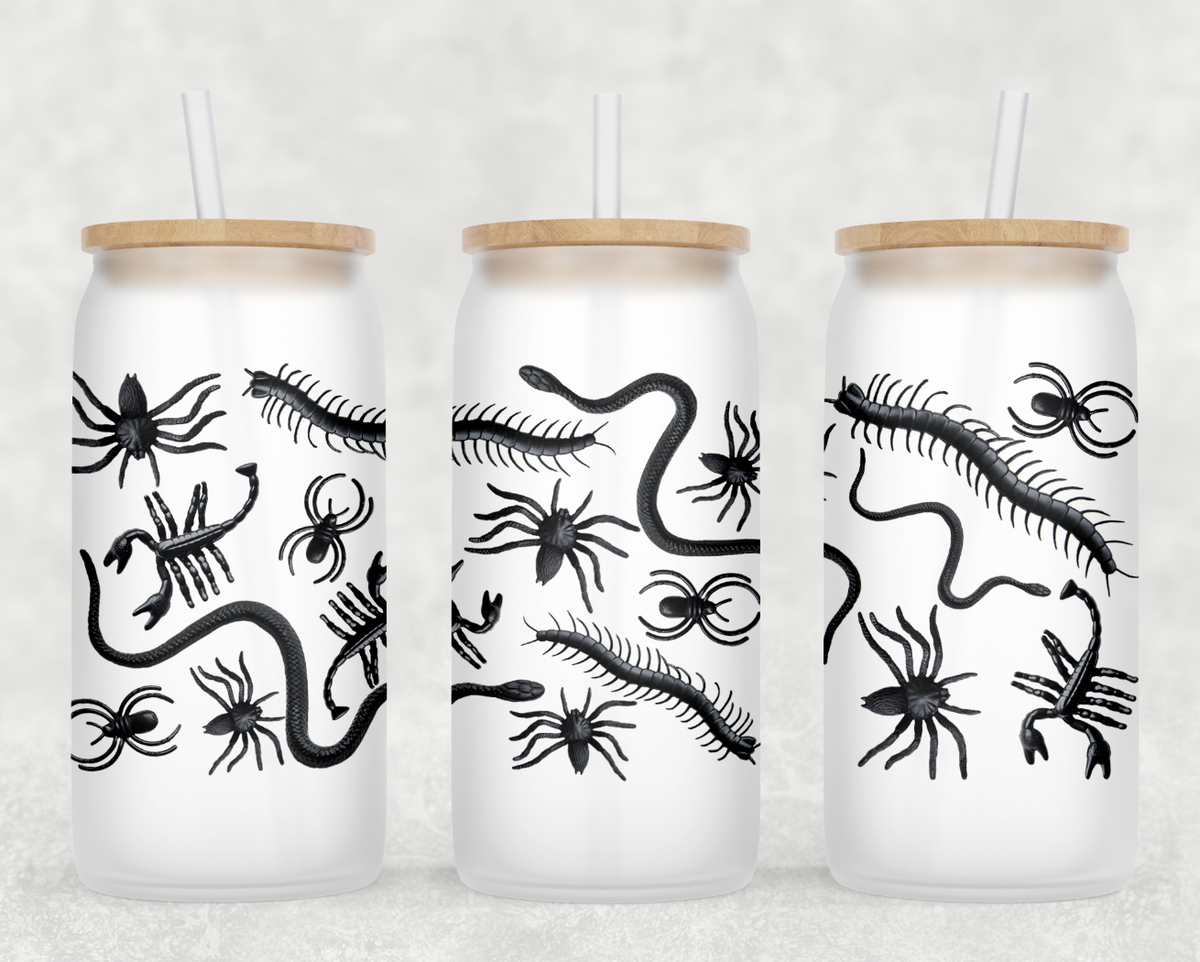 Creepy Bugs Glass Can Tumbler