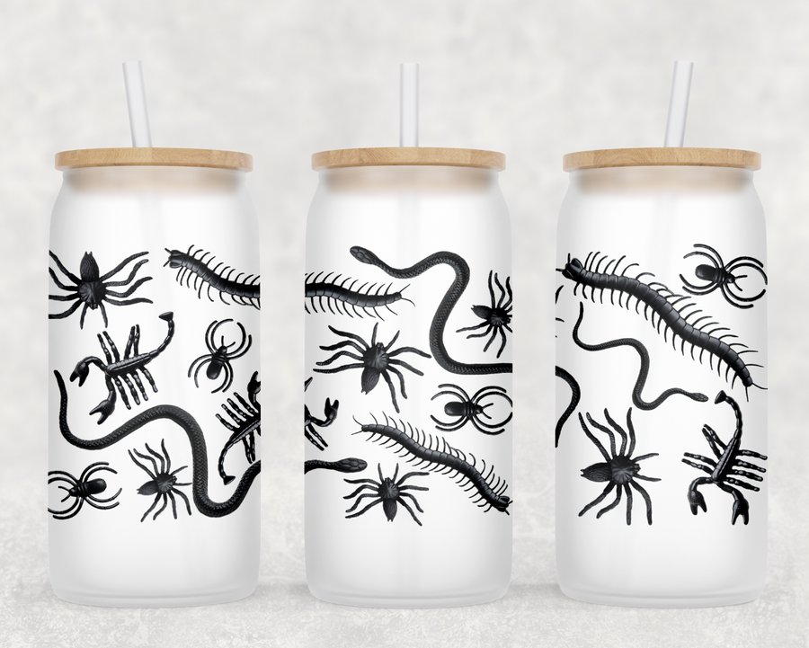 Creepy Bugs Glass Can Tumbler