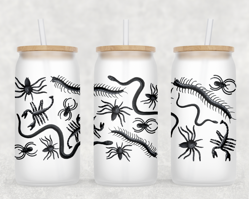 Creepy Bugs Glass Can Tumbler
