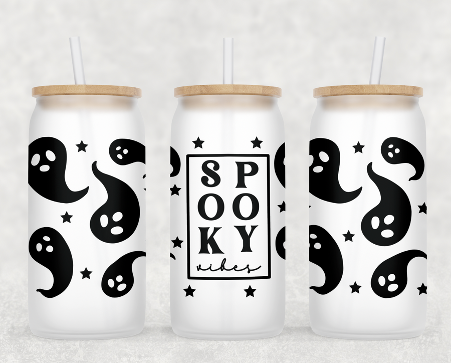 Spooky Vibes Glass Can Tumbler