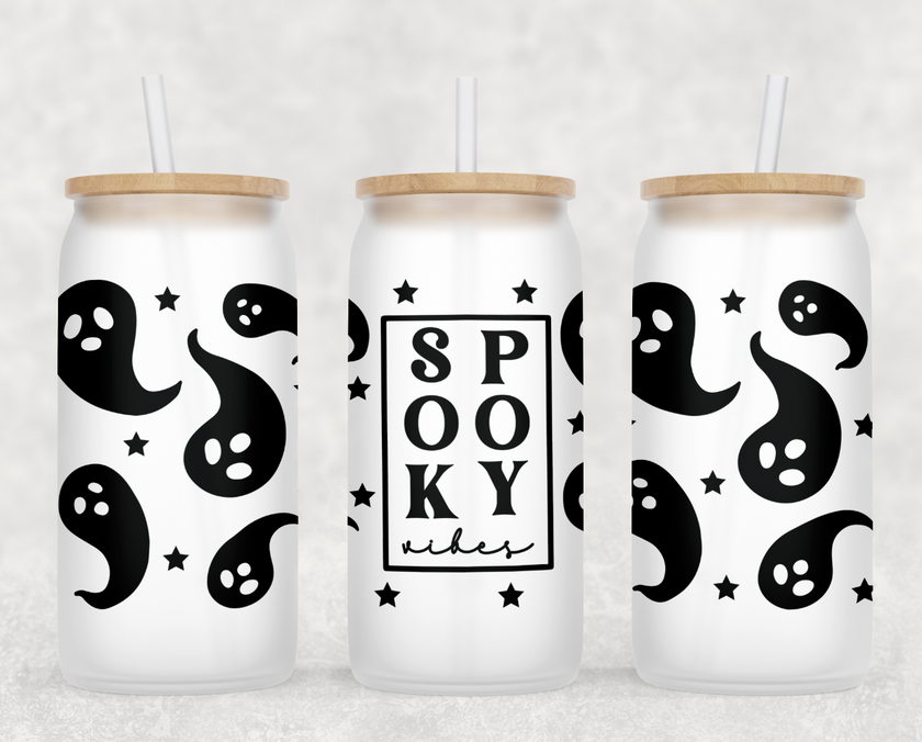 Spooky Vibes Glass Can Tumbler